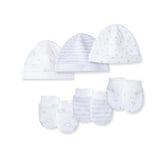 Set de Gorritos y Manoplas Stars 6 piezas Blanco